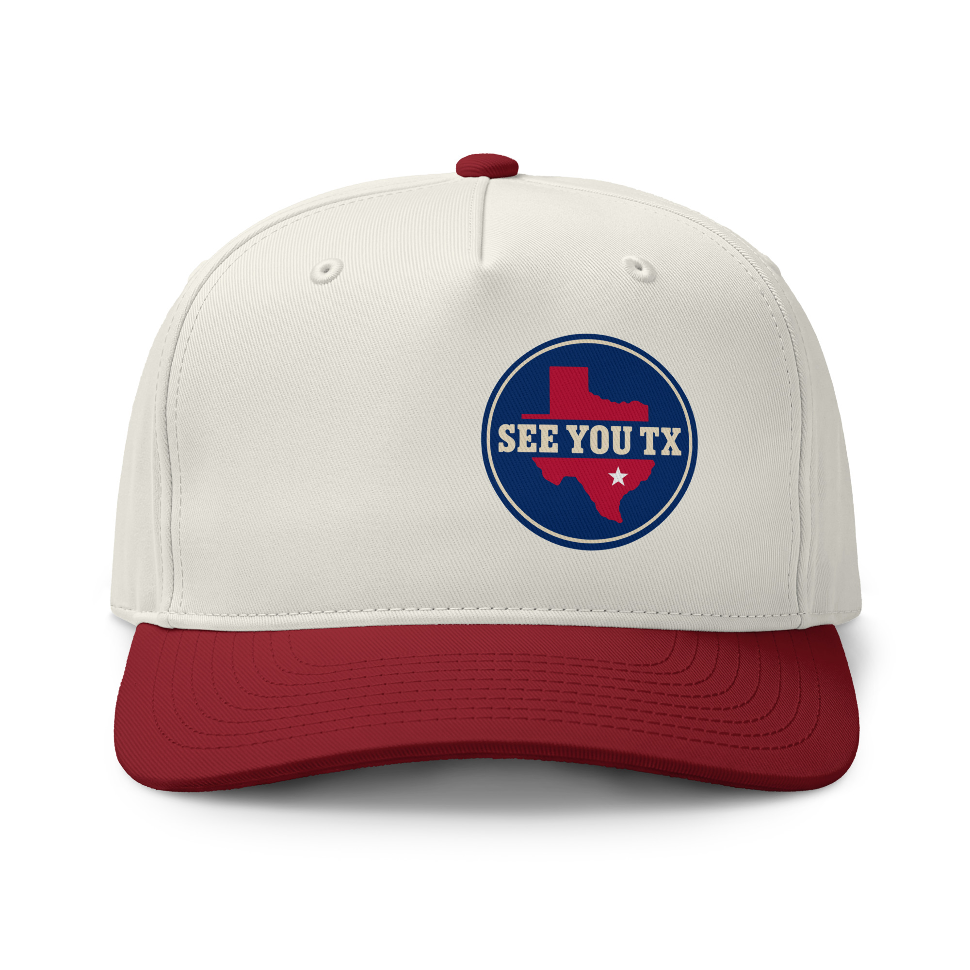 Class two-tone cap – Natural / Cardinal
