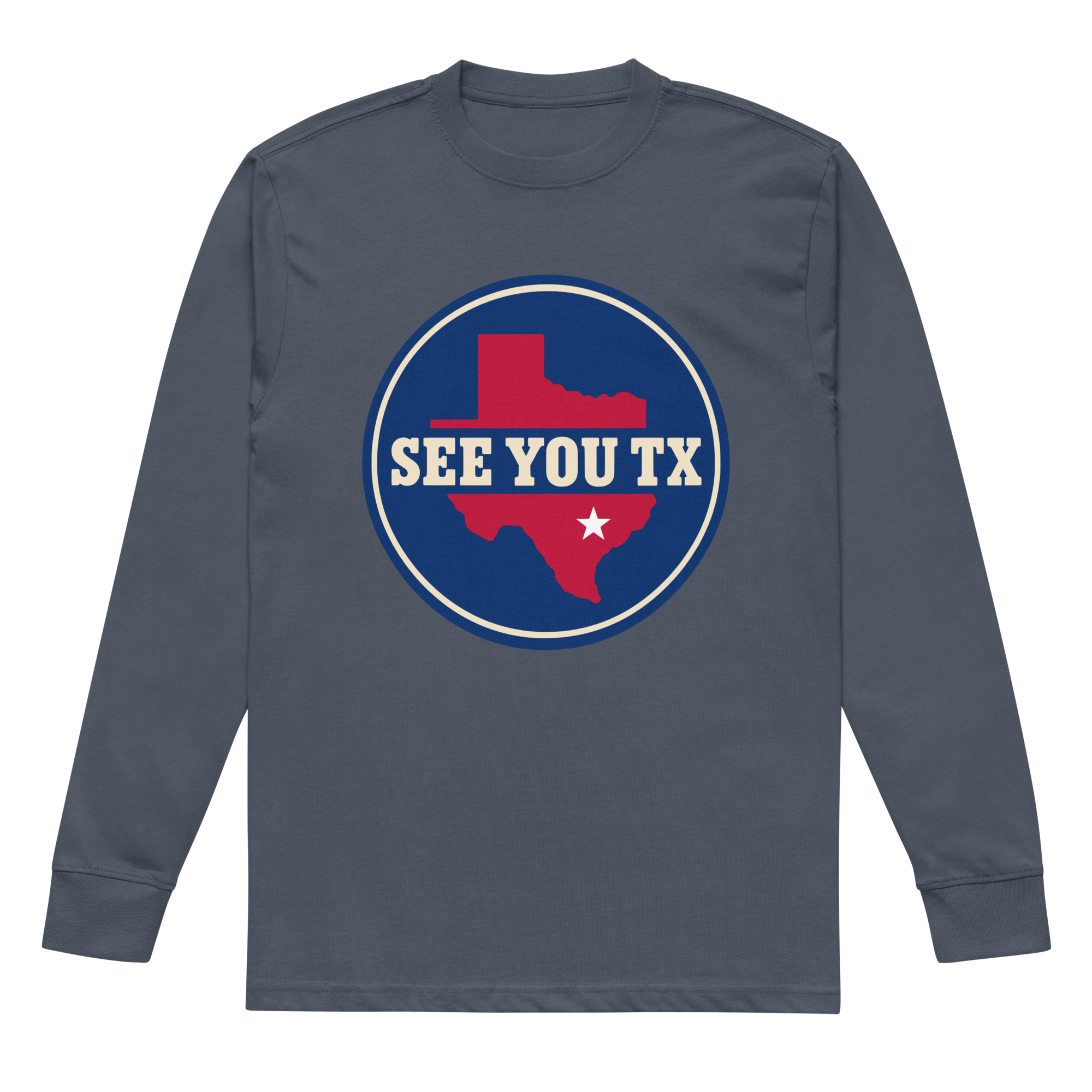 Men's heavyweight long sleeve t-shirt – Harbor Blue