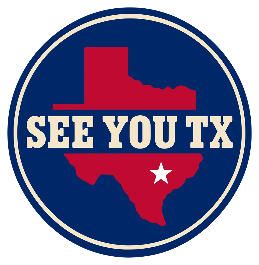 See You TX badge logo with the Texas map
