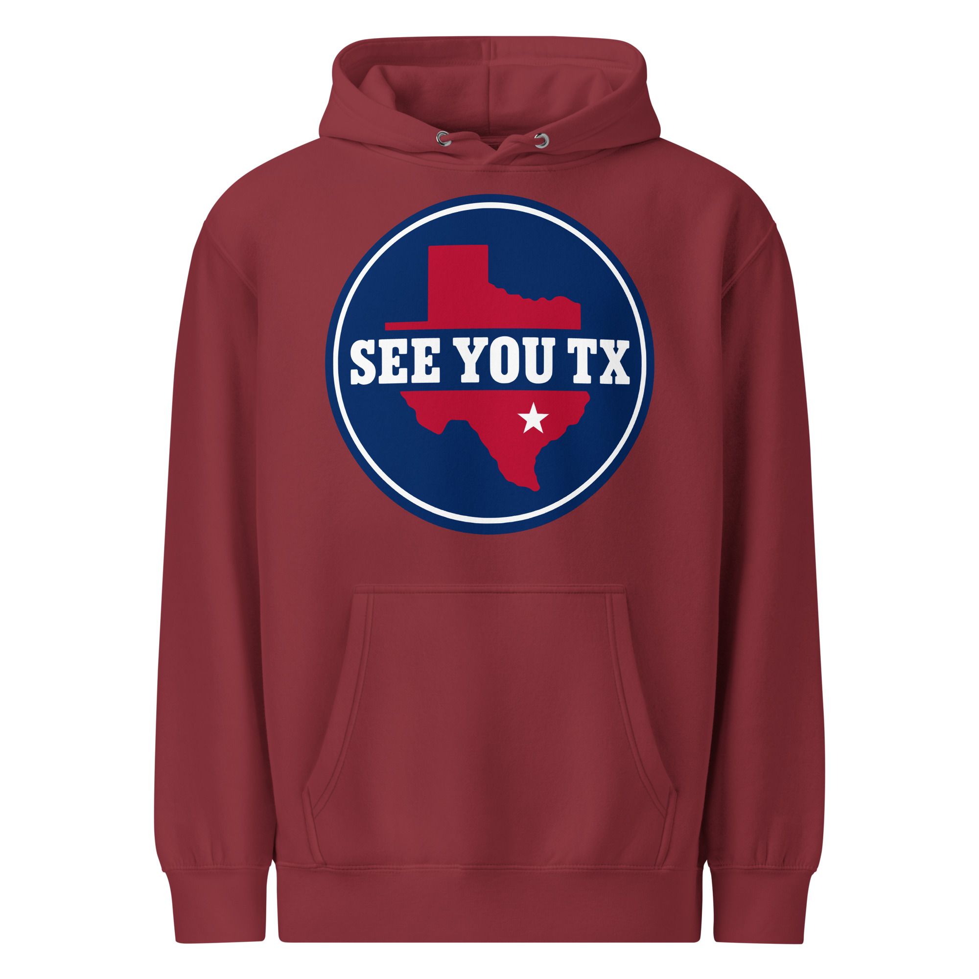 Unisex premium mid-weight hoodie – Burgundy