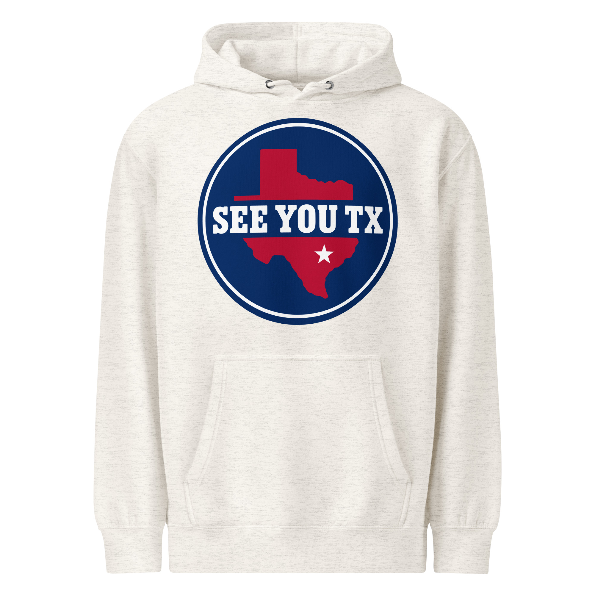 Unisex premium mid-weight hoodie – Oatmeal Heather